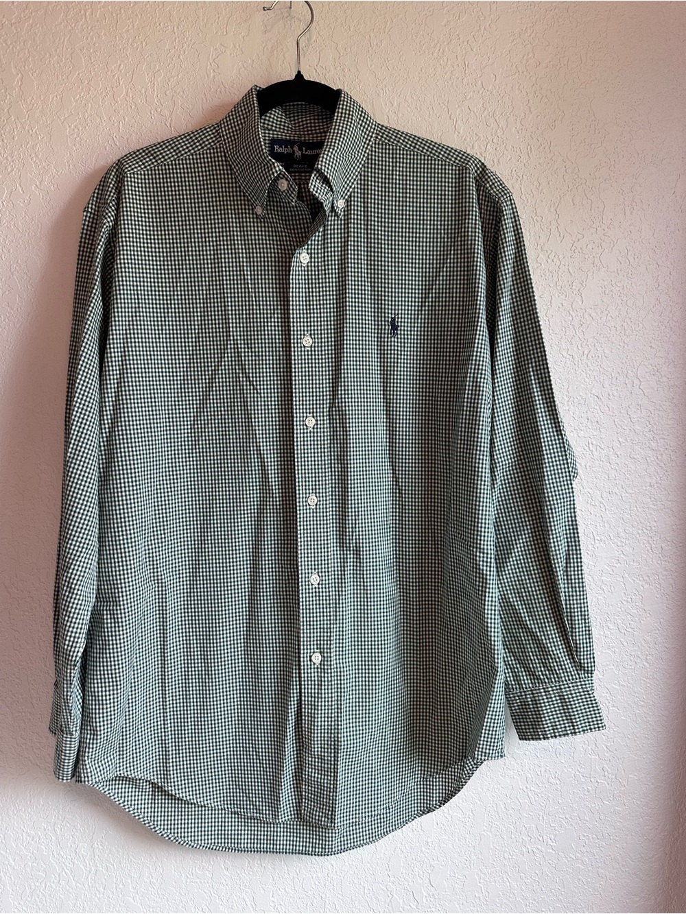 Ralph Lauren Green Gingham Button-Down Shirt - Men's
